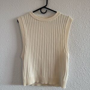 Claire Rose Ribbed Sleeveless Sweater Vest